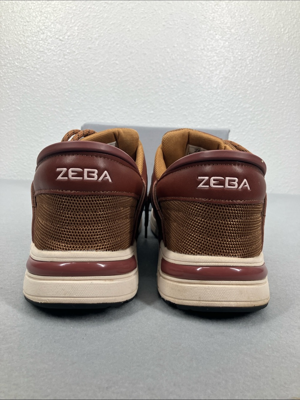 Zeba Brown Leather Sneakers - Picture 7 of 9